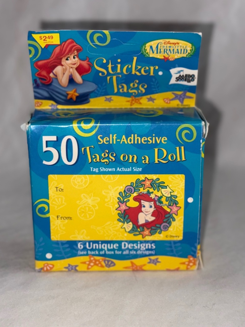 Mello smello Vintage 90s Disney The little Mermaid Sticker Gift Tags Pack of 47